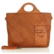 V17 Skórzana torebka damska -  torba na ramię z plecionej skóry naturalnej vintage. 3 kolory